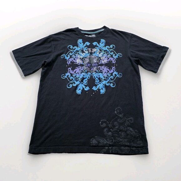 Vtg Pelle Pelle T Shirt Mens XL Black SS Skull Graphic Print Cotton Grunge Y2K - Picture 1 of 12